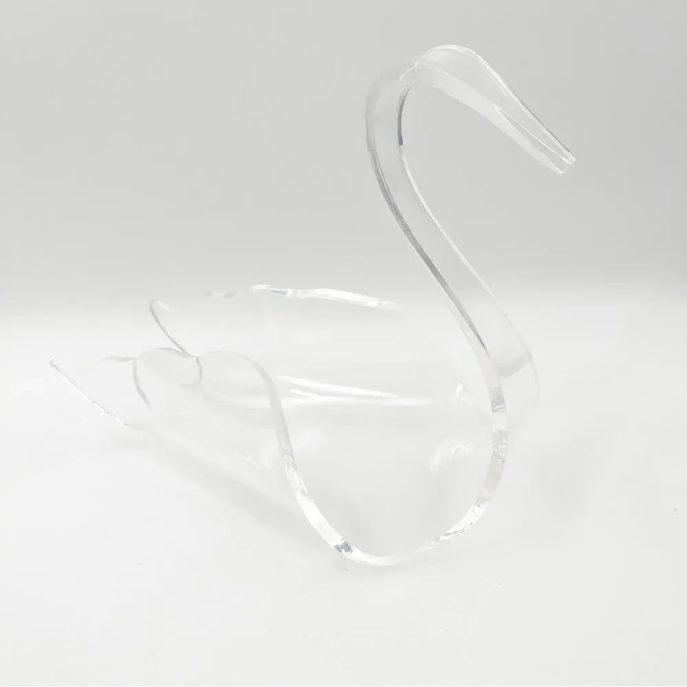 VINTAGE Acrylic Swan Towel Holder Bathroom Multi Use Home Decor Feminine Table